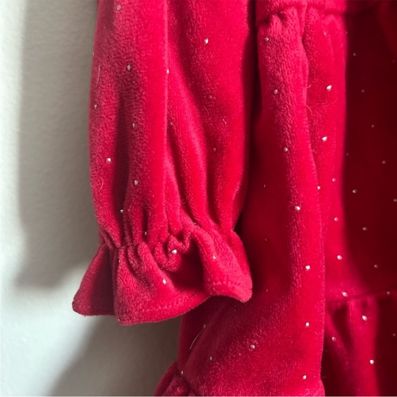 Tahari Red Polka Dot Christmas Velvet Dress size 5T - Picture 3 of 6